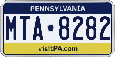 PA license plate MTA8282