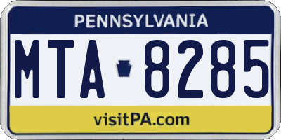 PA license plate MTA8285