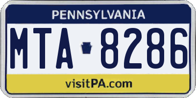 PA license plate MTA8286