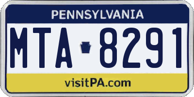 PA license plate MTA8291