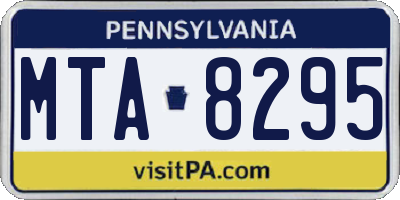 PA license plate MTA8295