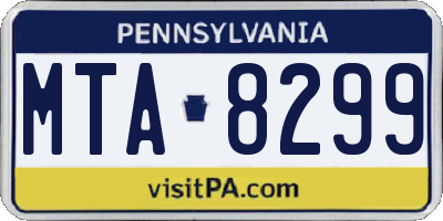 PA license plate MTA8299