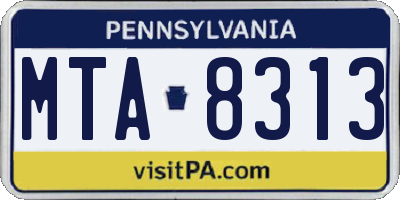 PA license plate MTA8313