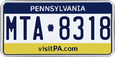 PA license plate MTA8318