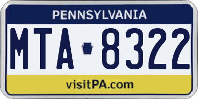 PA license plate MTA8322