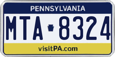 PA license plate MTA8324