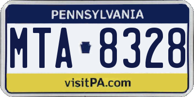 PA license plate MTA8328