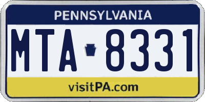 PA license plate MTA8331