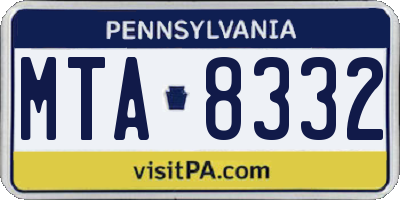 PA license plate MTA8332