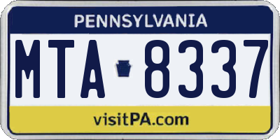 PA license plate MTA8337