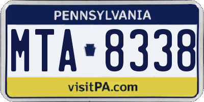 PA license plate MTA8338