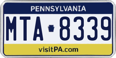 PA license plate MTA8339