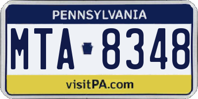 PA license plate MTA8348