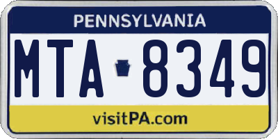 PA license plate MTA8349