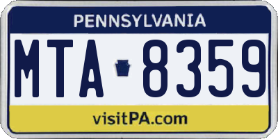 PA license plate MTA8359