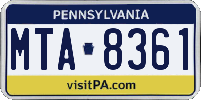 PA license plate MTA8361