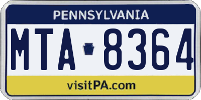 PA license plate MTA8364