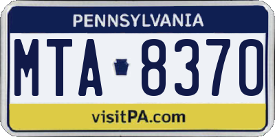 PA license plate MTA8370