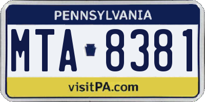 PA license plate MTA8381