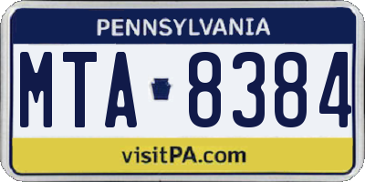 PA license plate MTA8384