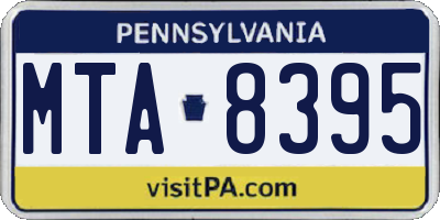 PA license plate MTA8395