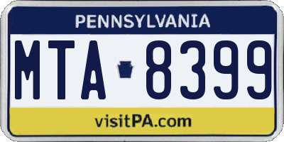 PA license plate MTA8399