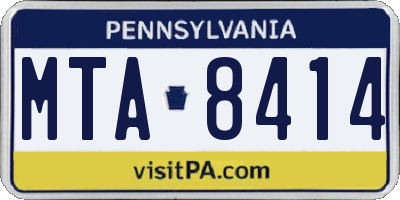 PA license plate MTA8414