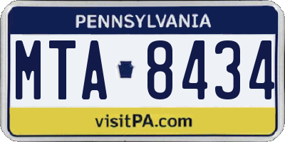 PA license plate MTA8434