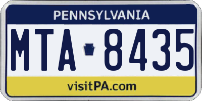 PA license plate MTA8435