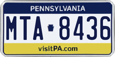 PA license plate MTA8436
