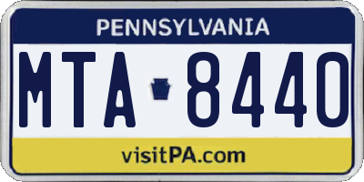 PA license plate MTA8440