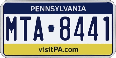 PA license plate MTA8441