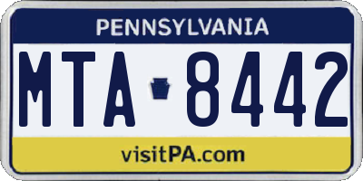 PA license plate MTA8442