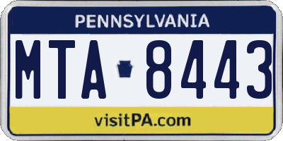 PA license plate MTA8443