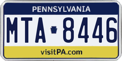 PA license plate MTA8446