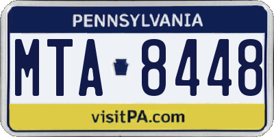 PA license plate MTA8448
