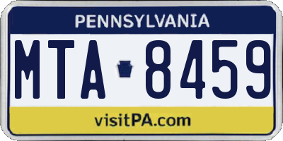 PA license plate MTA8459