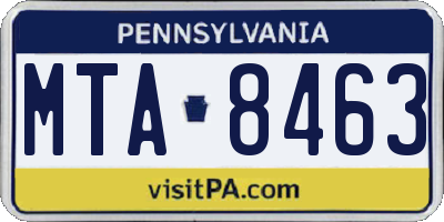PA license plate MTA8463