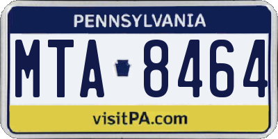 PA license plate MTA8464