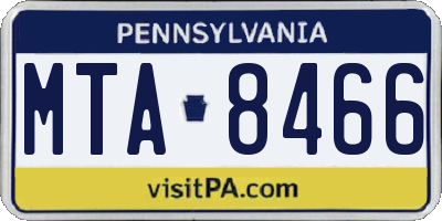 PA license plate MTA8466