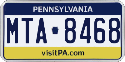 PA license plate MTA8468