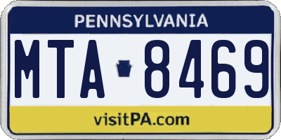 PA license plate MTA8469