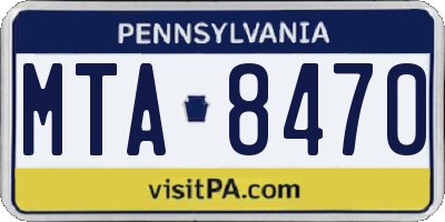 PA license plate MTA8470