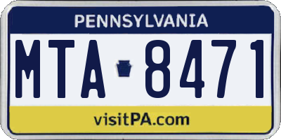 PA license plate MTA8471