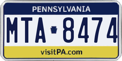 PA license plate MTA8474