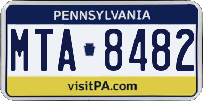 PA license plate MTA8482