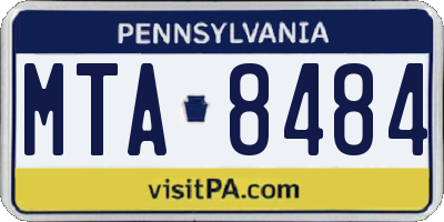 PA license plate MTA8484