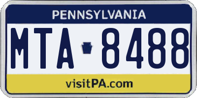 PA license plate MTA8488