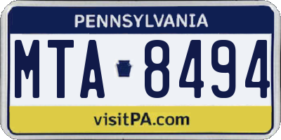 PA license plate MTA8494