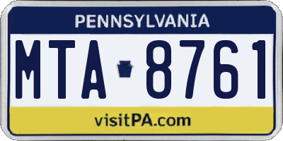 PA license plate MTA8761